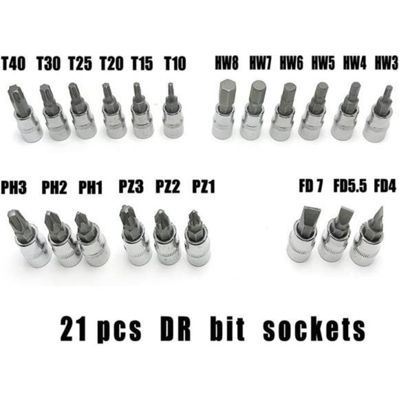 Socket Wrench Set Ratchet Sets Mechanic Tools Kit Bit Sockets, 46-Piece - Picture 3 of 7
